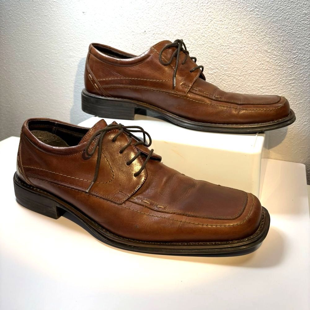G.H. Bass & Co. Ewing Brown Leather Oxfords Dress Shoes Italy Men's size 10M